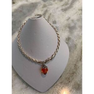 .925 Sterling Silver Rope Bracelet with Austria Crystal